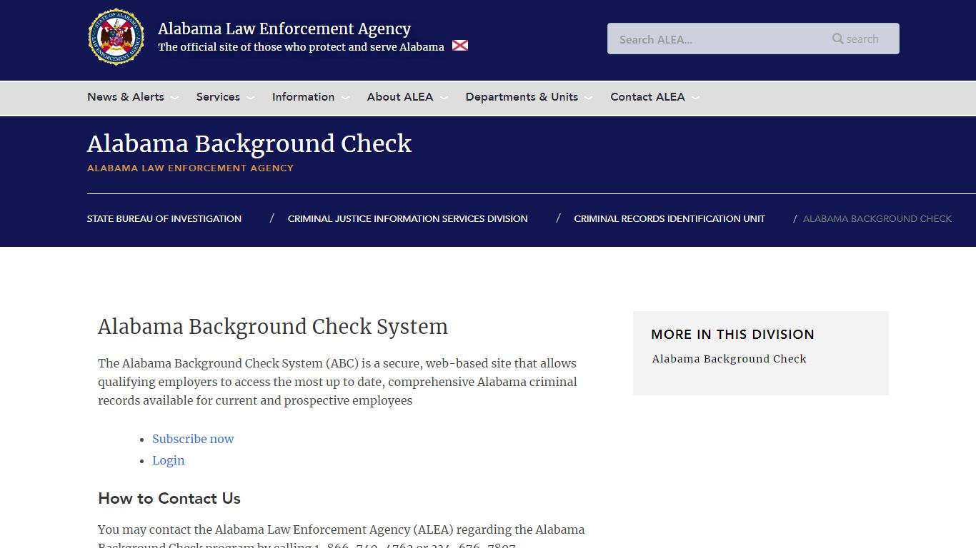 Alabama Background Check | Alabama Law Enforcement Agency